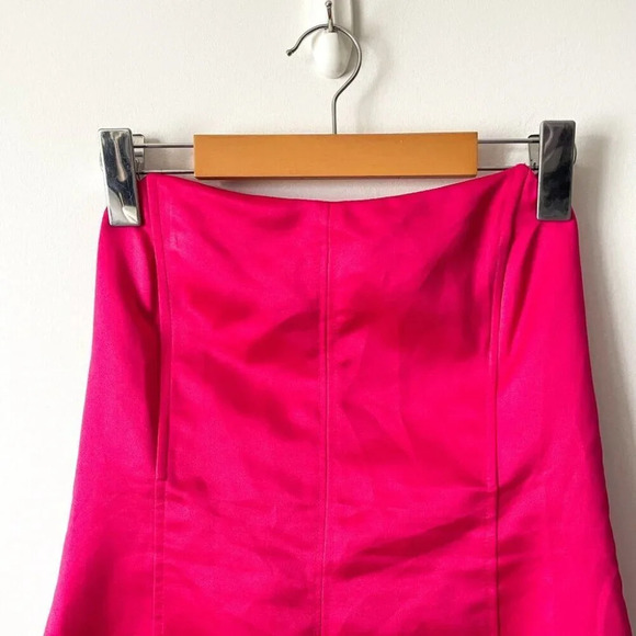 Zara Fuchsia Satin Effect Mini Dress  Strapless Pink Blogger Fav Size Small - Picture 7 of 12